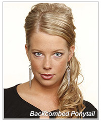 Backcombed party ponytail